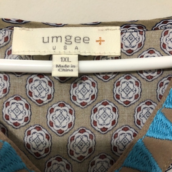 Umgee + Mixed Boho Print Dress Size 1XL (B) - Picture 2 of 5